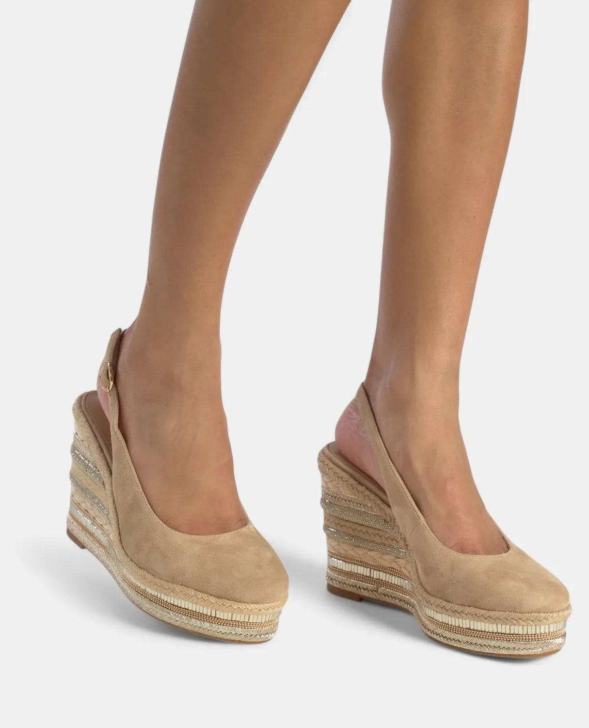 Alma en Pena V251018 compensées cuir sable talon 9,8 cm
