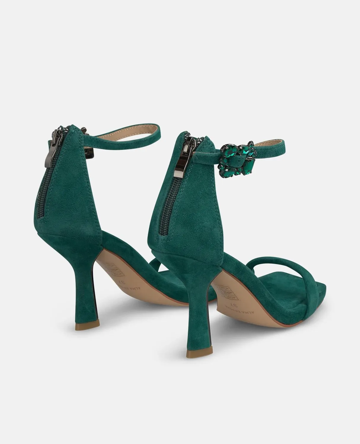 Alma en Pena I250088 sandales vert pin cuir talon 9 cm