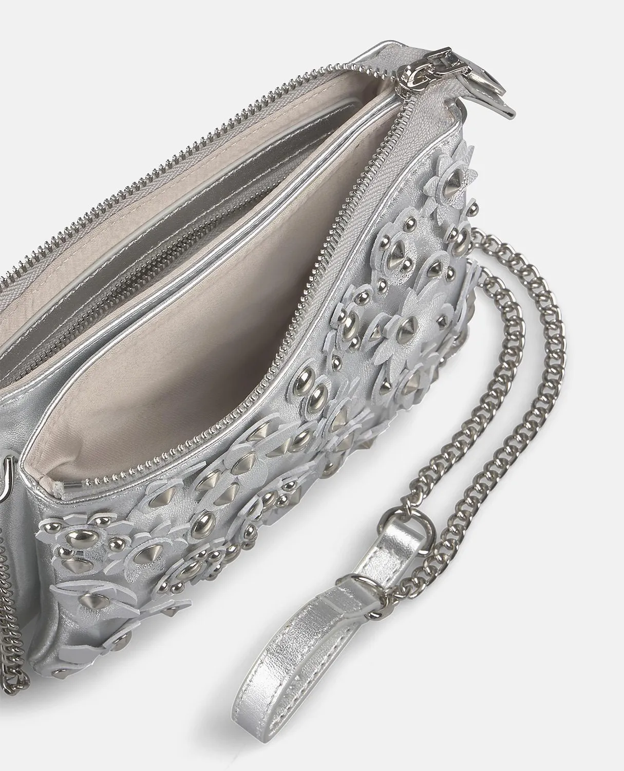 Alma en Pena V26BG050 sac bandoulière cuir argenté