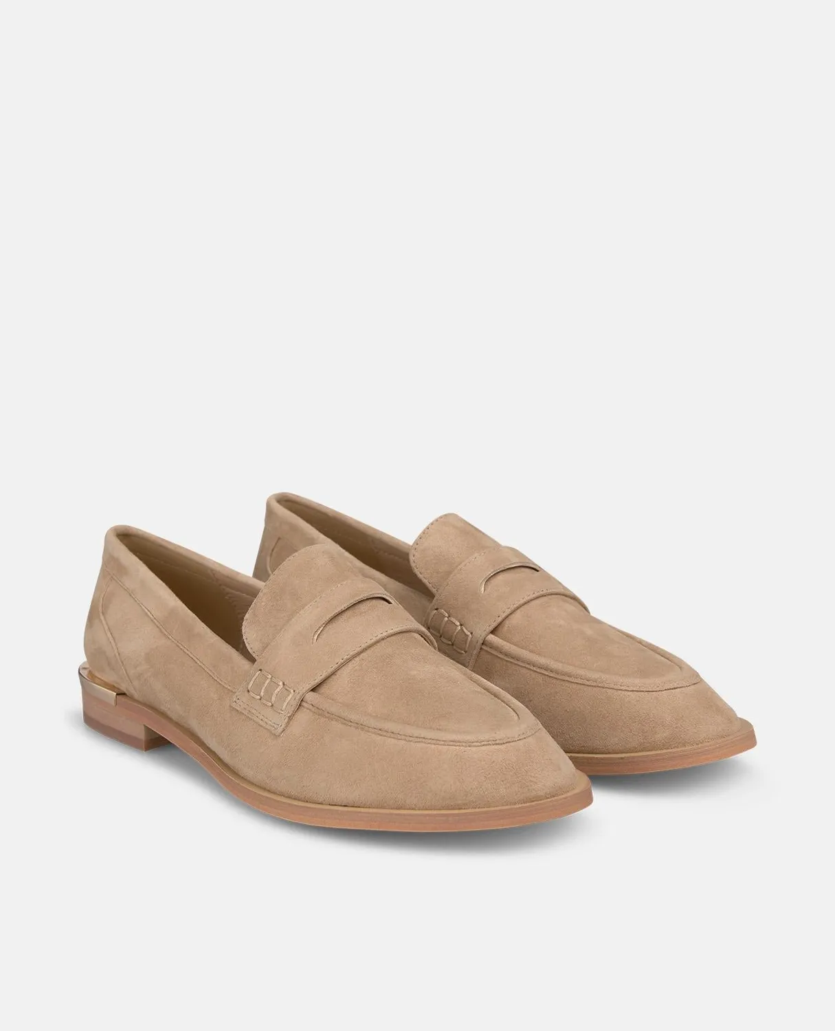Alma en Pena V260800 mocassin beige cuir suède 2 cm
