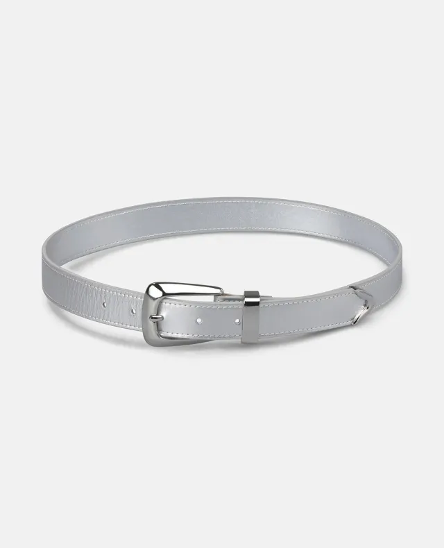 Alma en Pena V26CT017 ceinture cuir argenté 3 cm