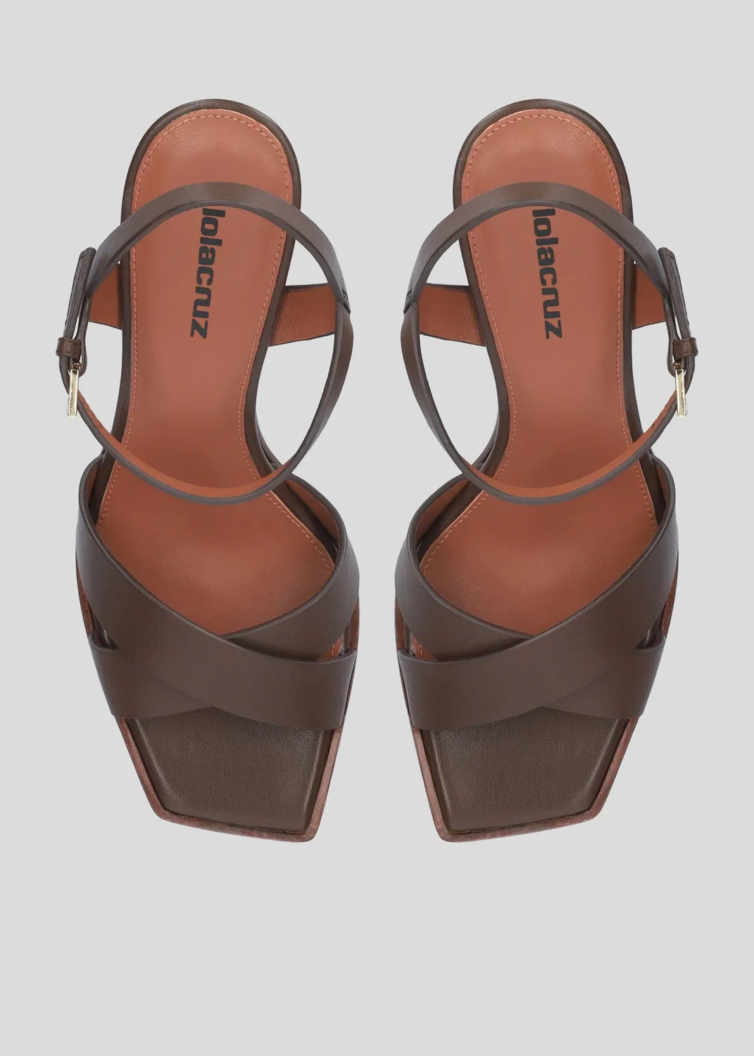 Lola Cruz Théa 75 sandales à talon marron talon 7,5 cm