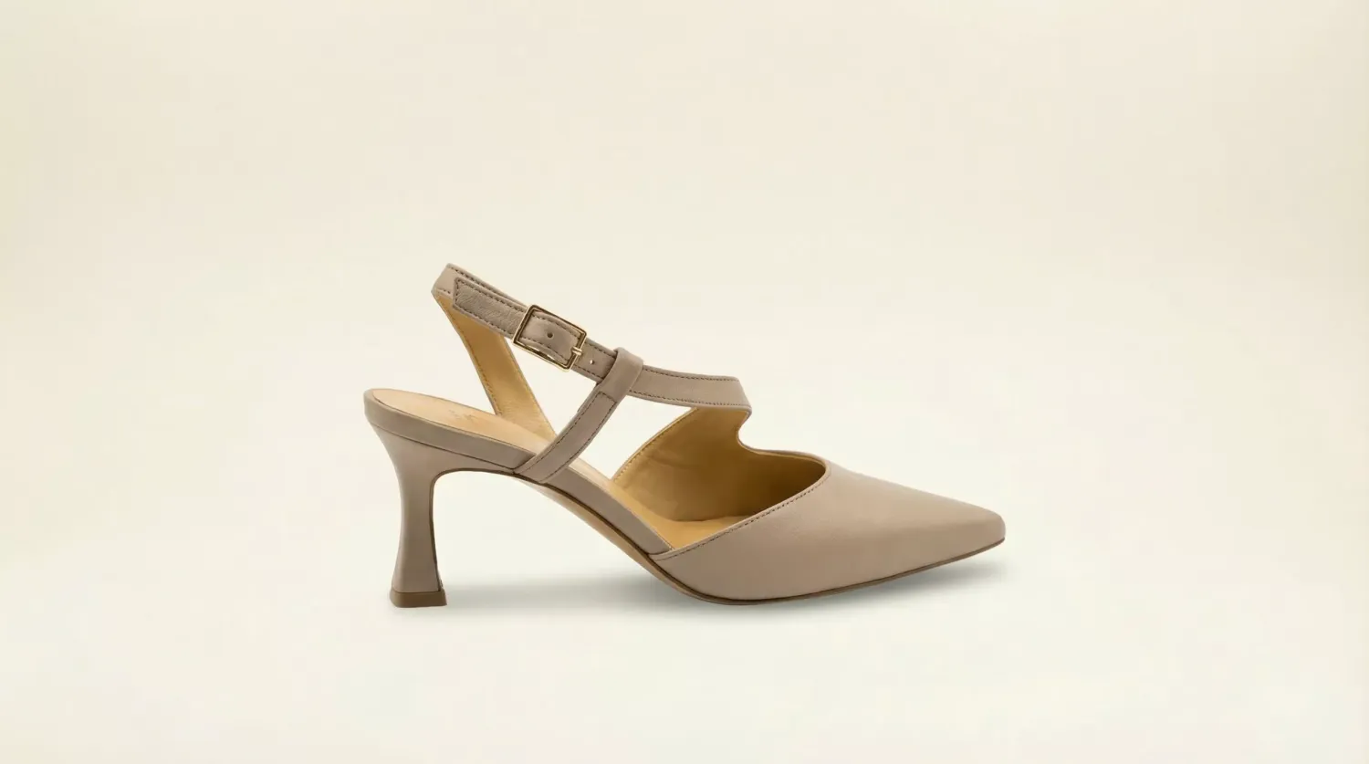 Matteo Pitti Penny 70 slingback cuir taupe