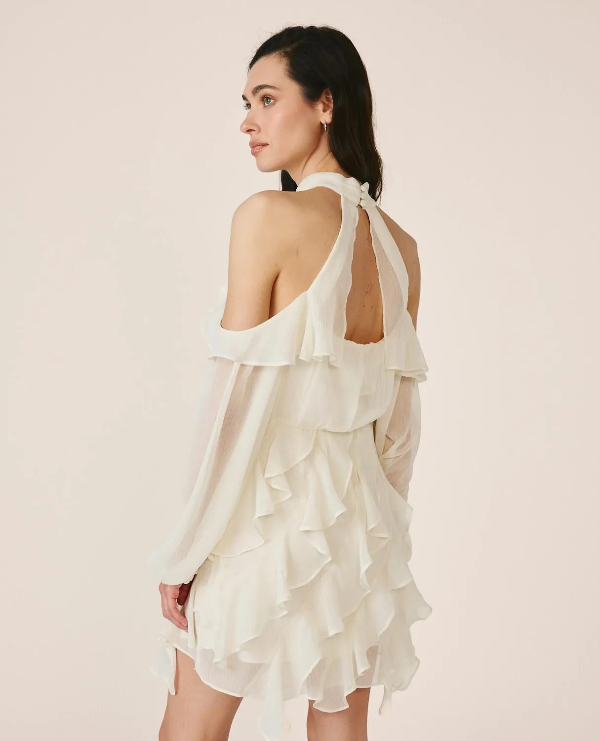 Alma en Pena V26CL0105 robe halter blanche gaze