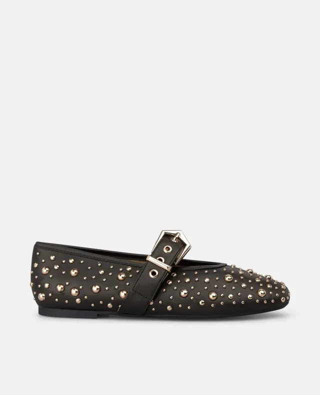 Alma en Pena I260051 ballerines cuir noir cloutées