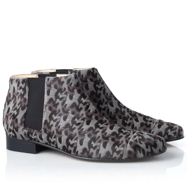 Bégum Paris Lucrèce bottines pony camouflage talon 2cm