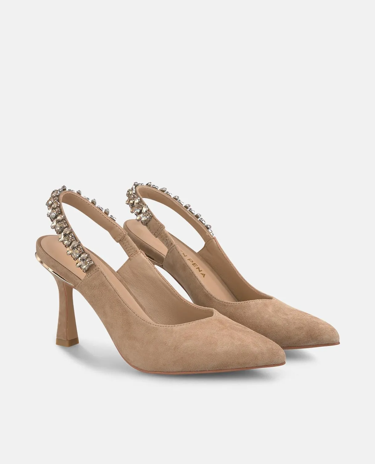 Alma en Pena I250394 escarpins camel strass talon 9 cm