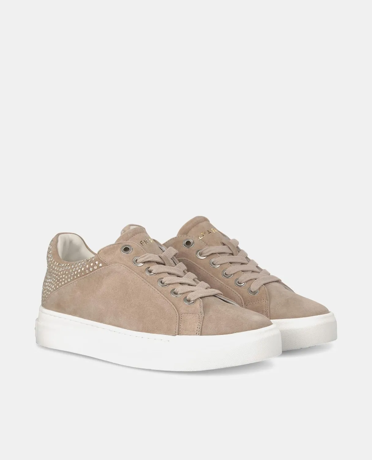 Alma en Pena I241206 baskets cuir vison strass plateforme