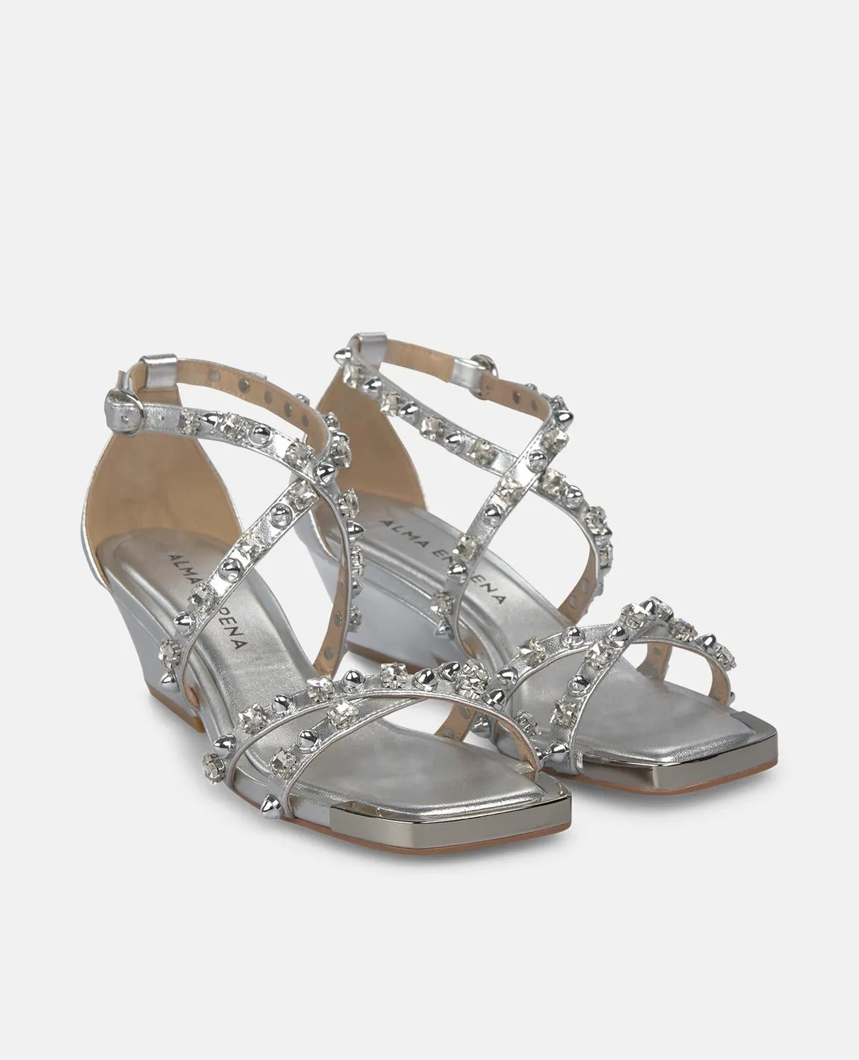 Alma en Pena V260784 sandales argent cuir talon 6 cm