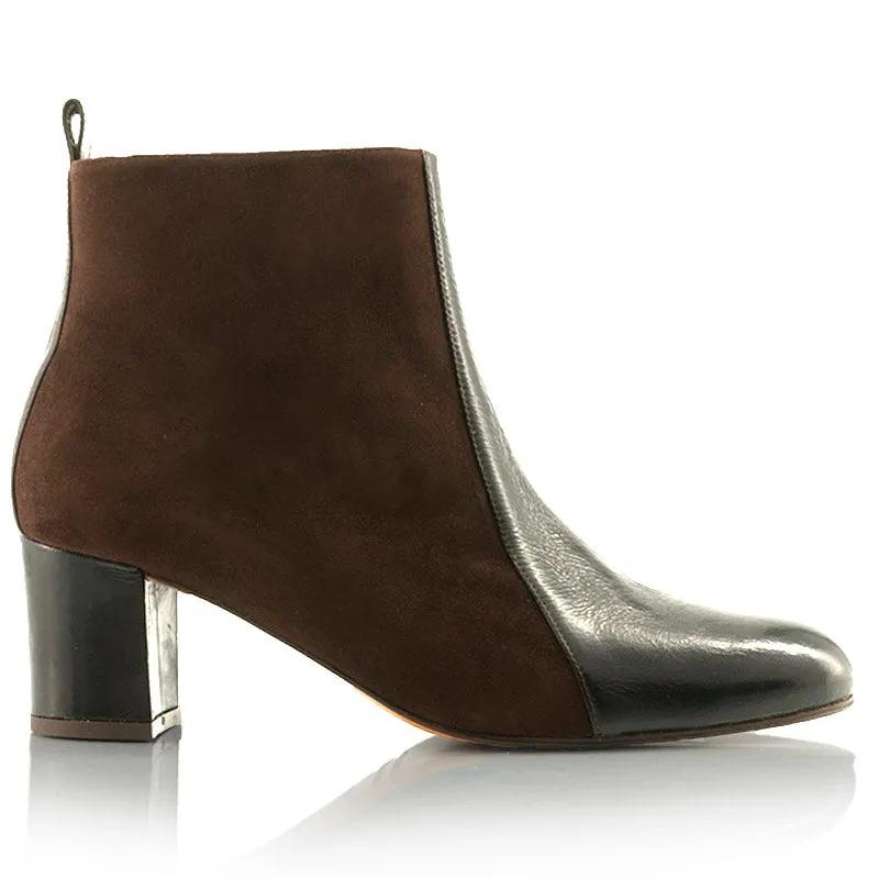 Bégum Paris Londres bottines aubergine cuir talon 5 cm