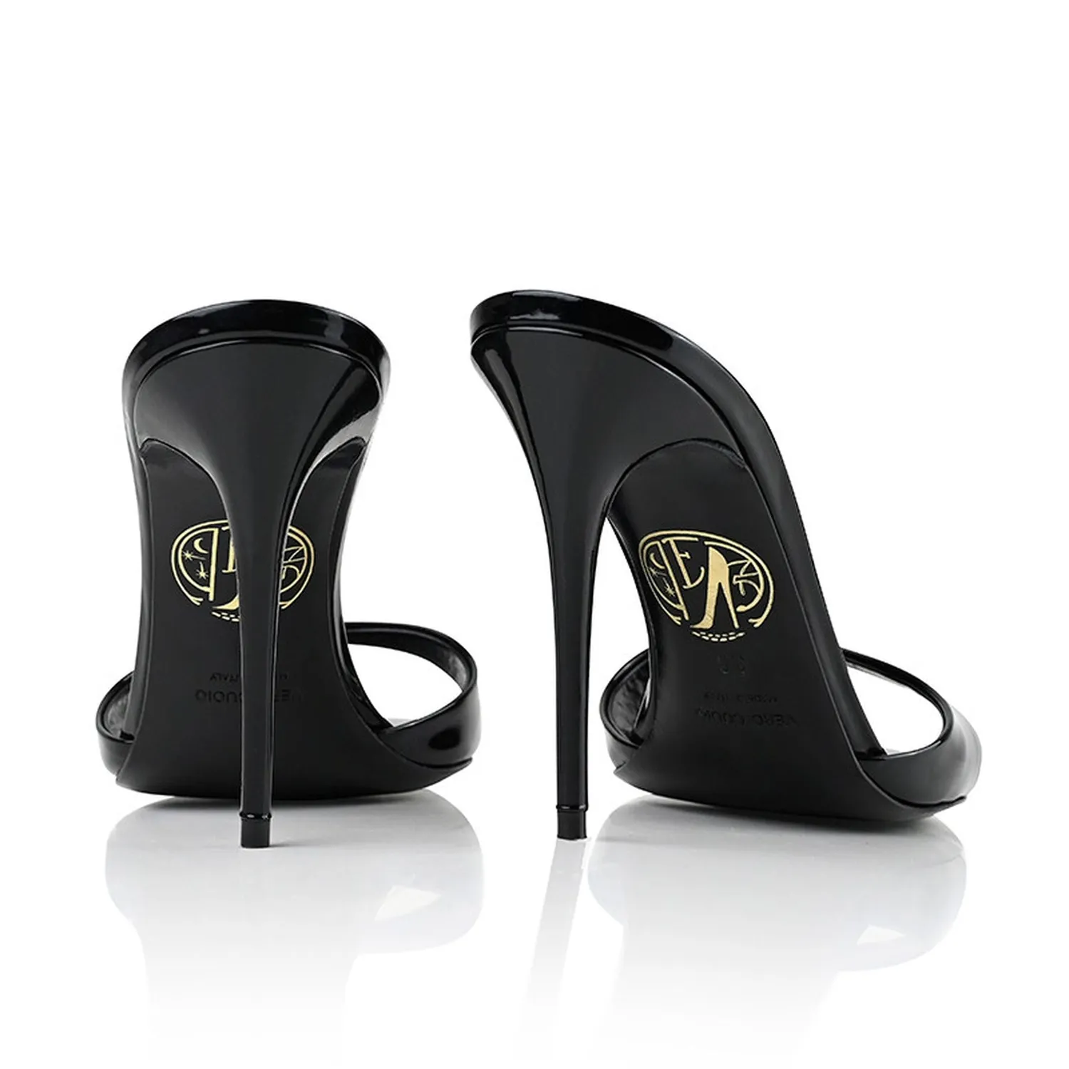 Maison Ernest Lidylle 100 mules cuir vernis noir