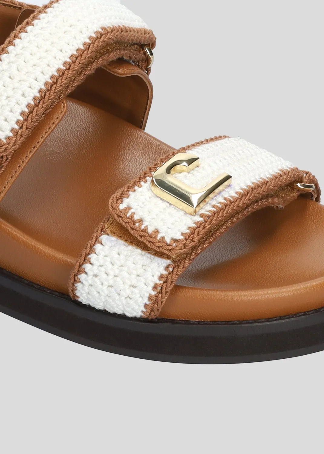Lola Cruz Lola sandales plates cuir marron