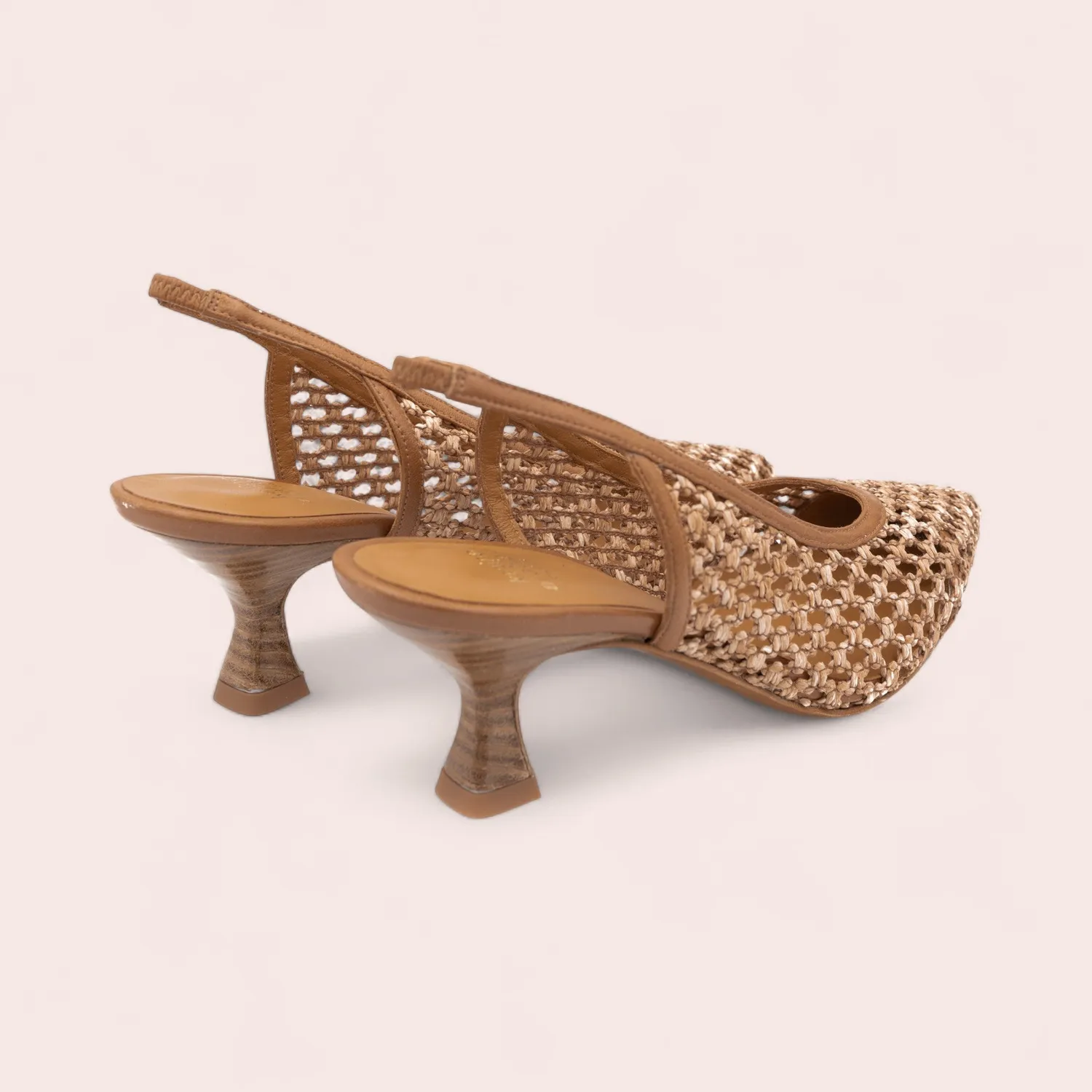 Karine Arabian MADISON escarpins camel 36 raphia