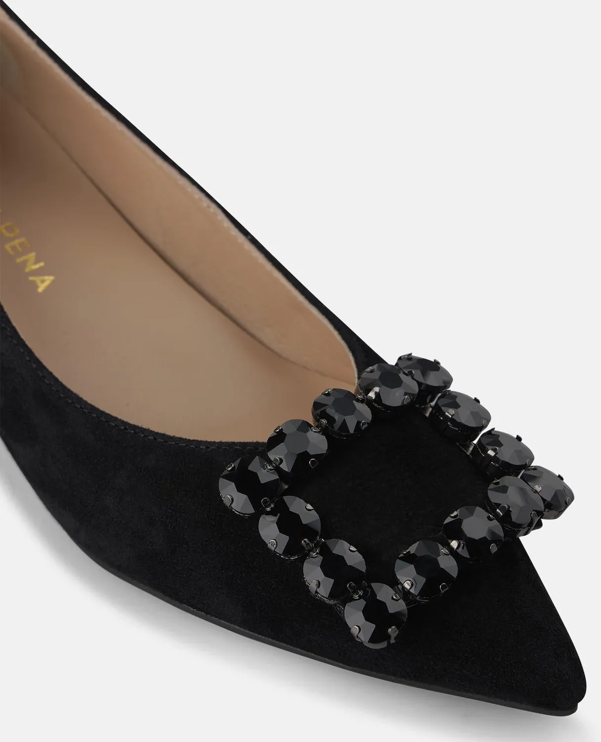 Alma en Pena I260181 ballerines noires ante fleur 3,5 cm