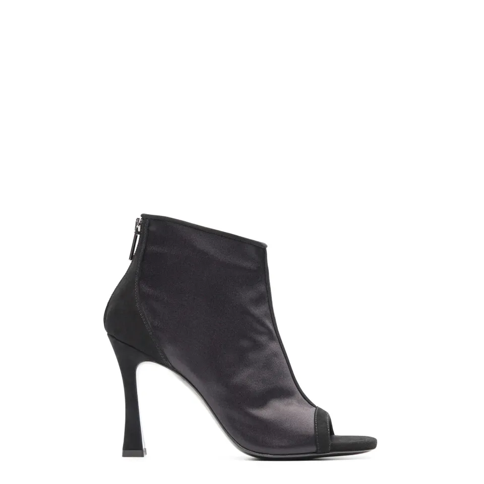 Maison Ernest Onyx 95 bottines noir velours satin 9,5 cm