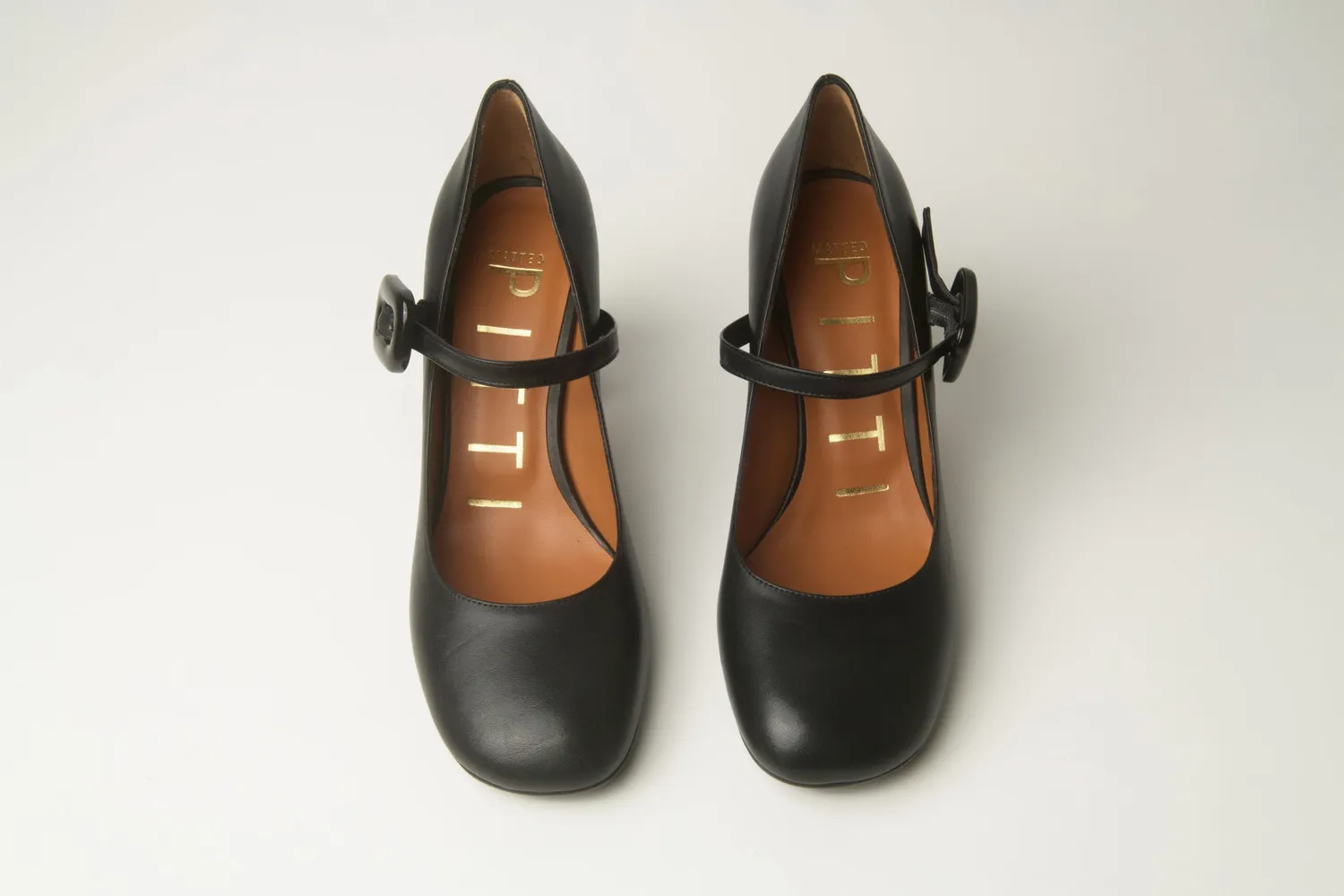 Matteo Pitti Mary Jane escarpins noirs à bride talon large