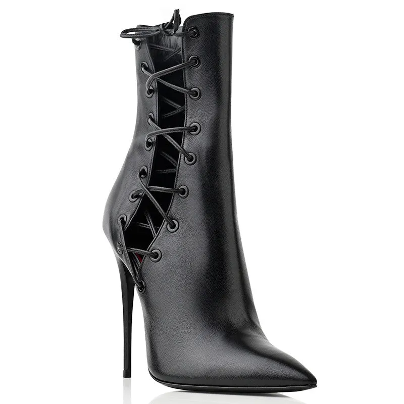 Maison Ernest Lutine 120 bottines noir cuir mat