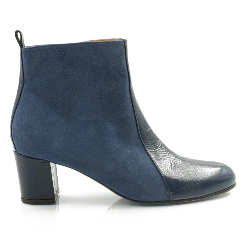 Bégum Paris Londres bottines aubergine cuir talon 5 cm