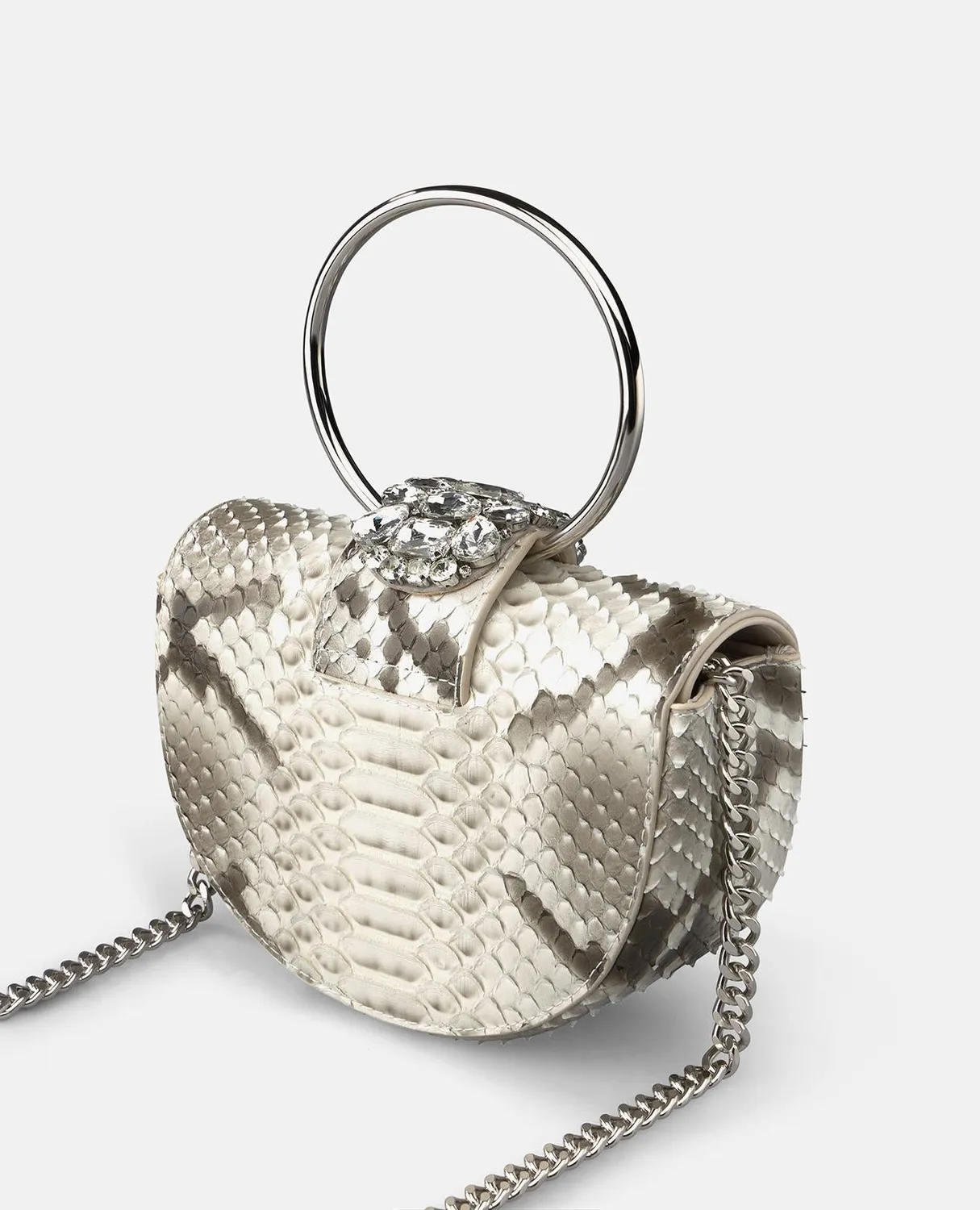 Alma en Pena BG101 sac bandoulière gris cuir effet cobra