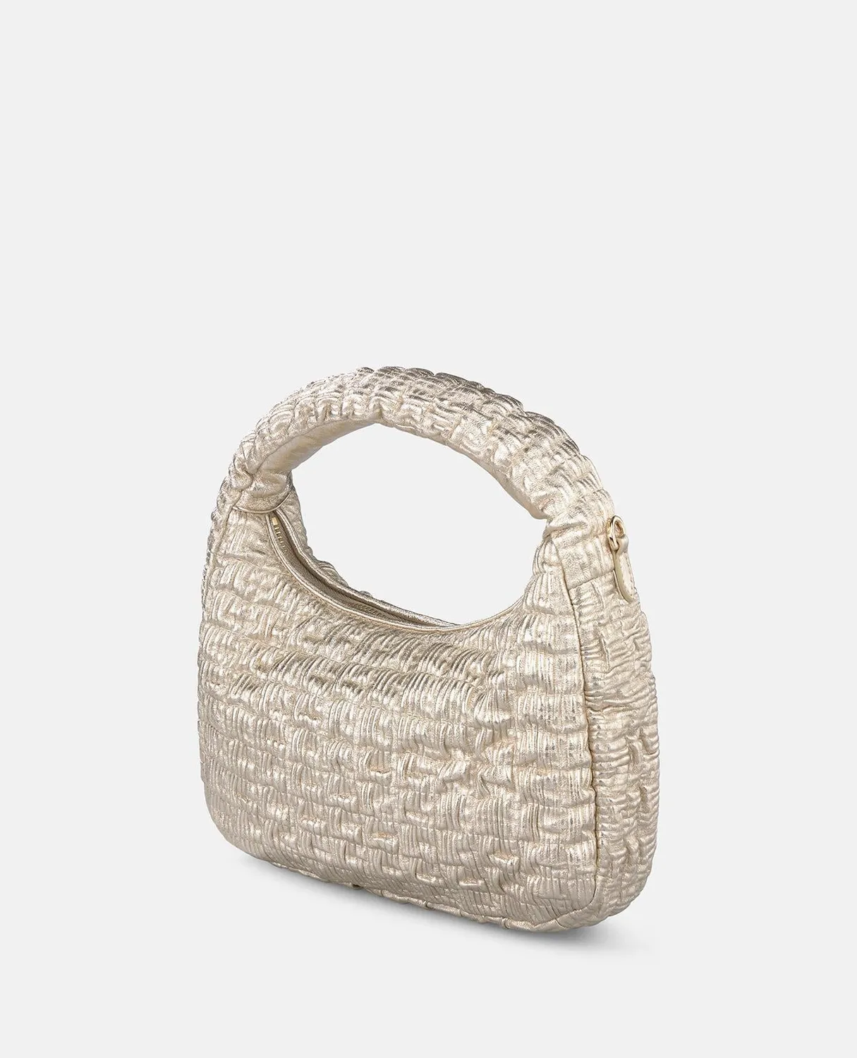Alma en Pena V26BG024 sac bandoulière cuir doré relief