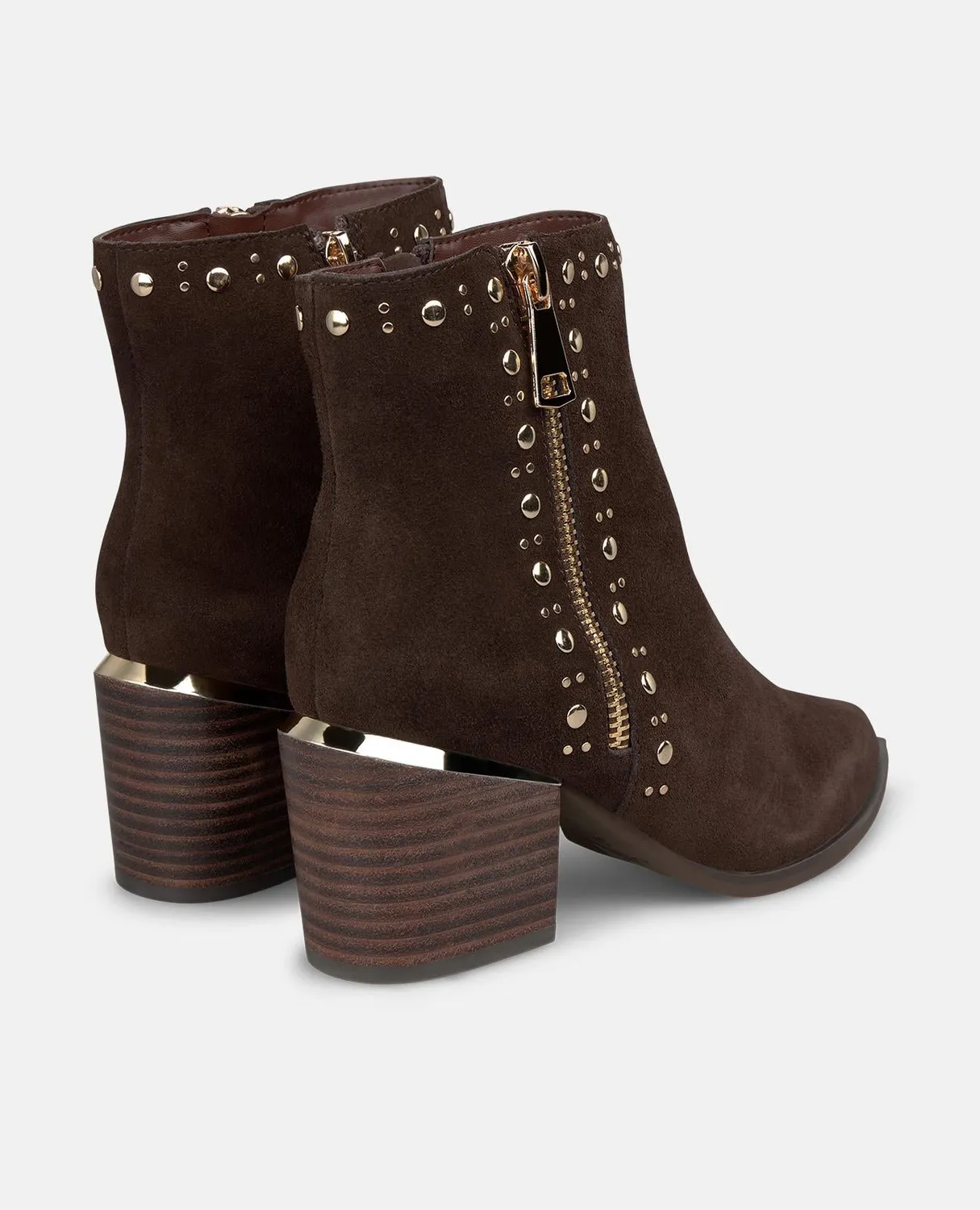 Alma en Pena I2653003C bottines cuir marron cloutées