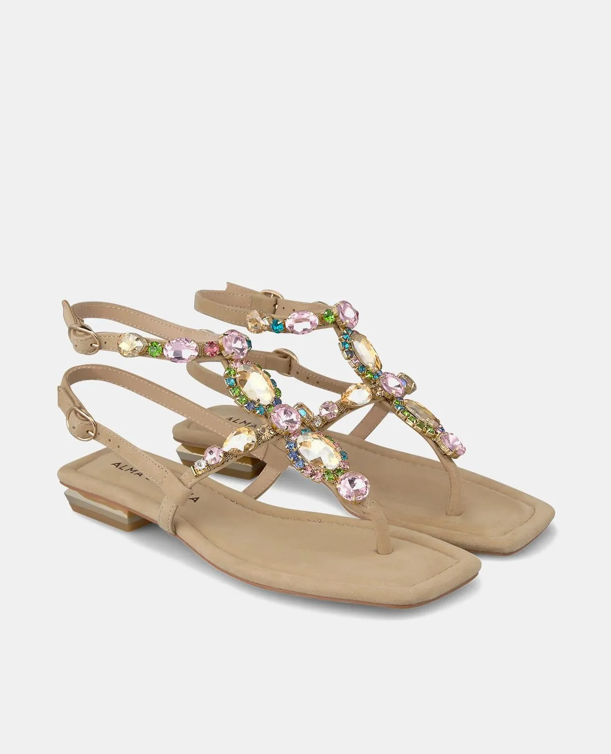 Alma en Pena V240772 sandales plates sable cuir