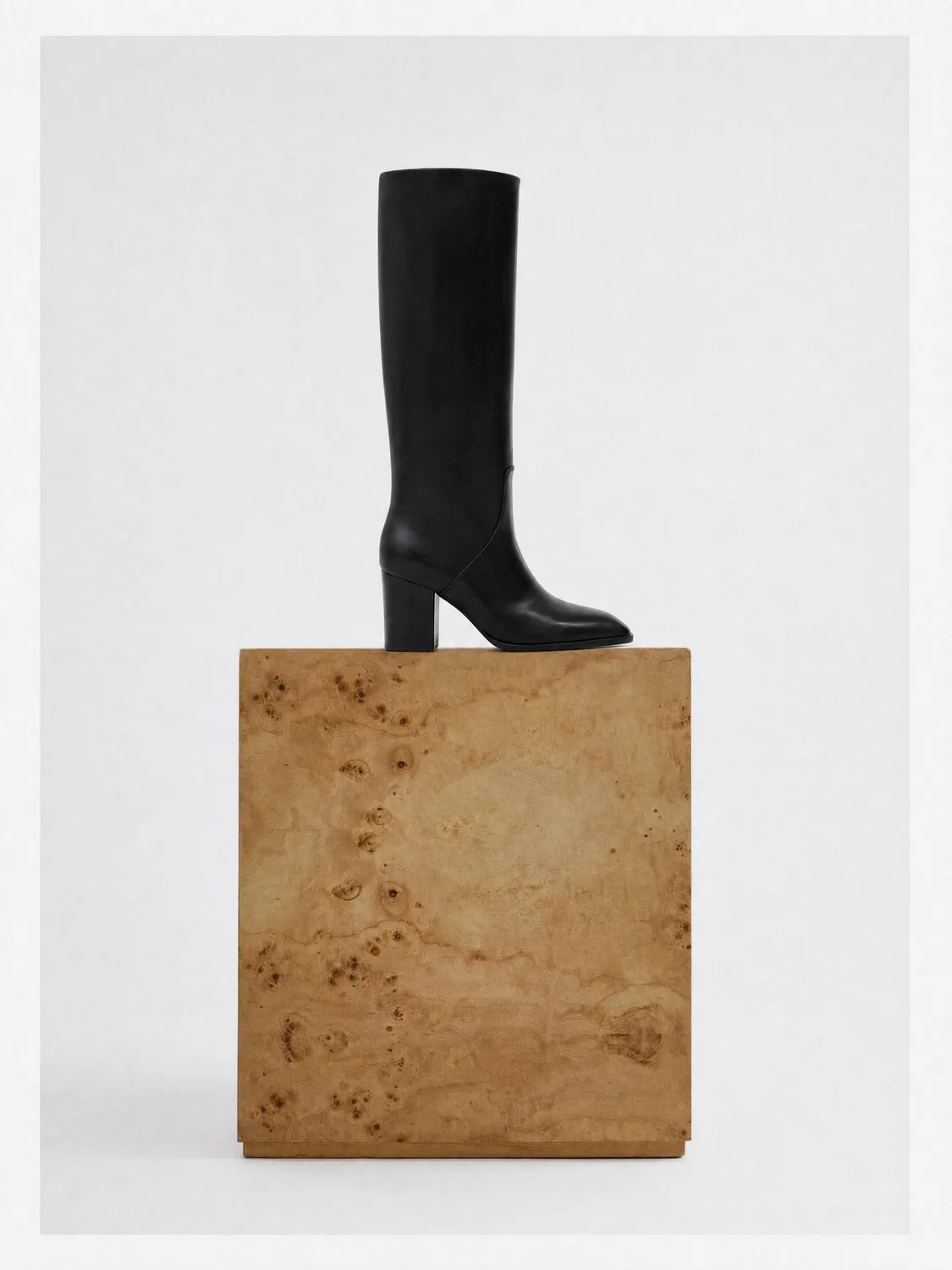 Mi/Mai Aran Black bottes cuir noir talon bloc