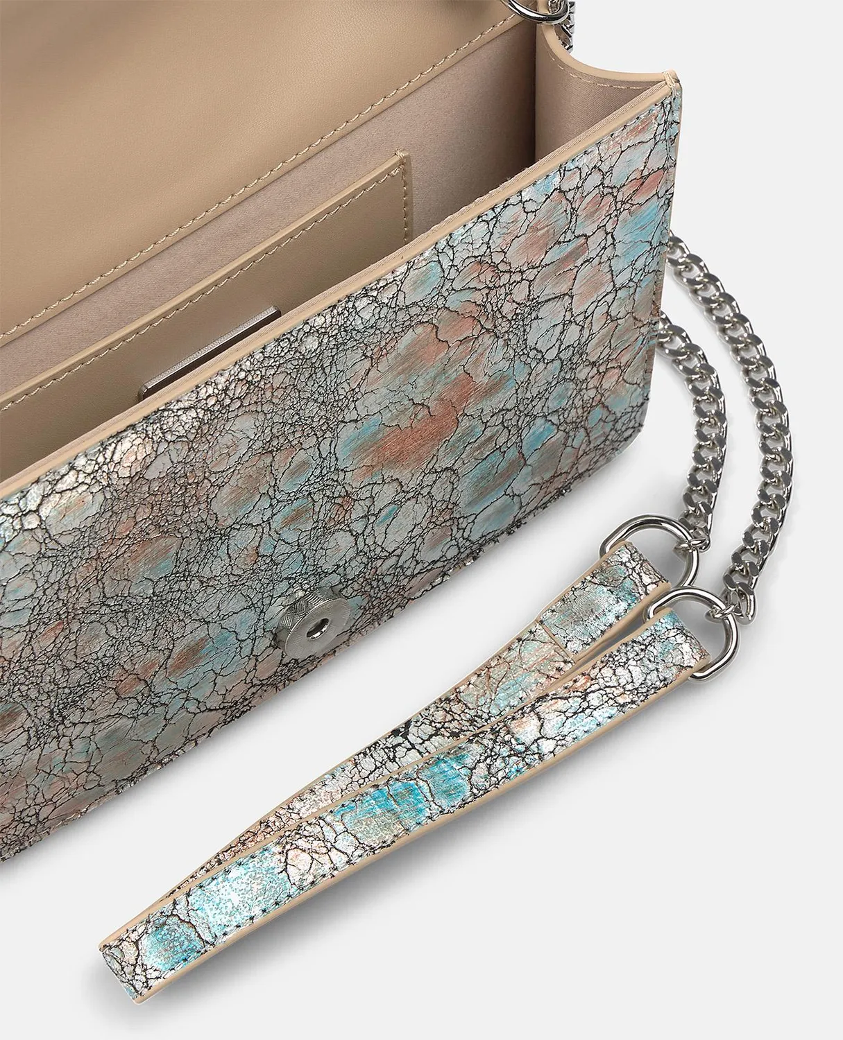 Alma en Pena BG103 pochette cuir turquoise strass soirée