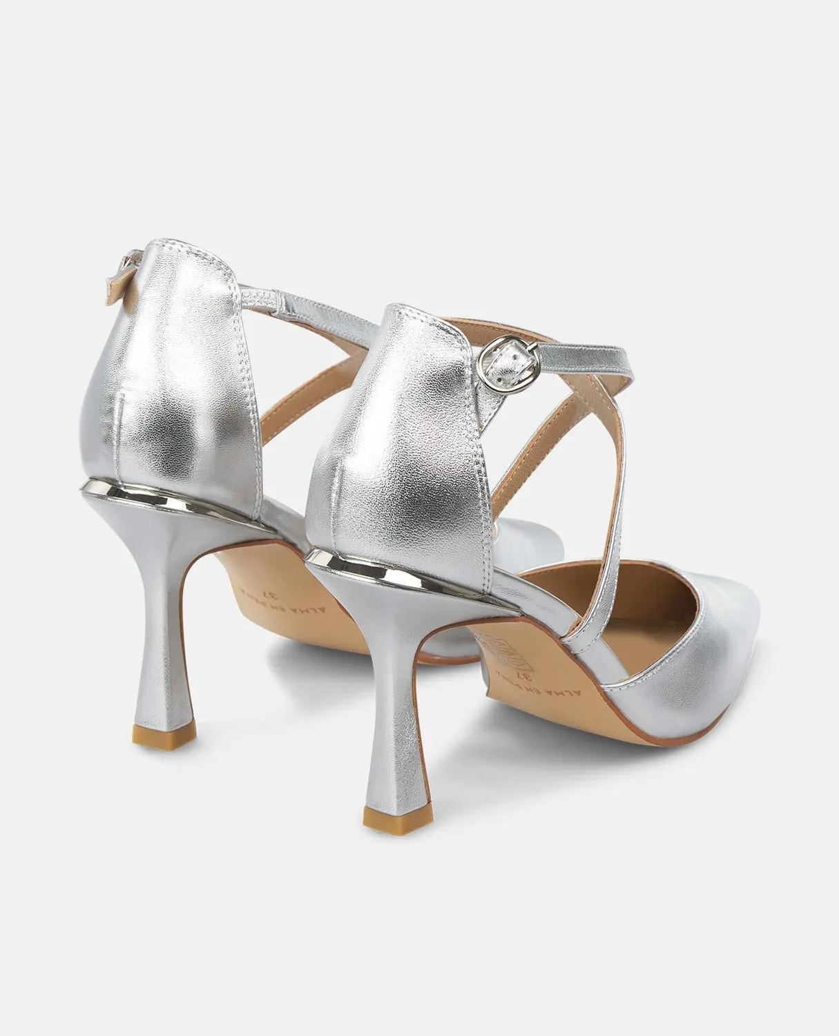Alma en Pena I250395 escarpins argent croisés talon 9 cm