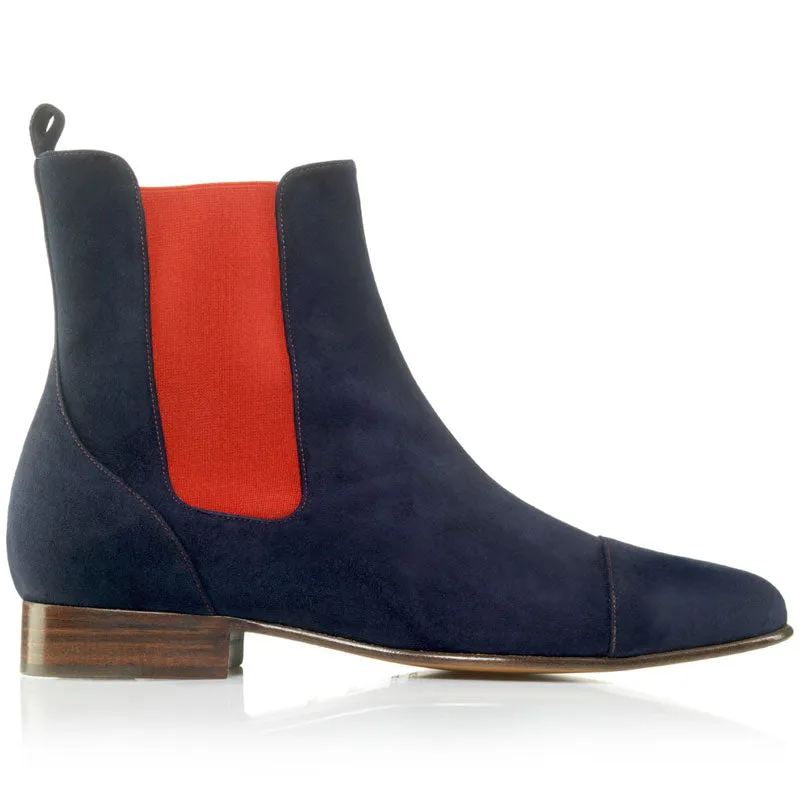 Bégum Paris Amazone bottines marine rouge 2 cm