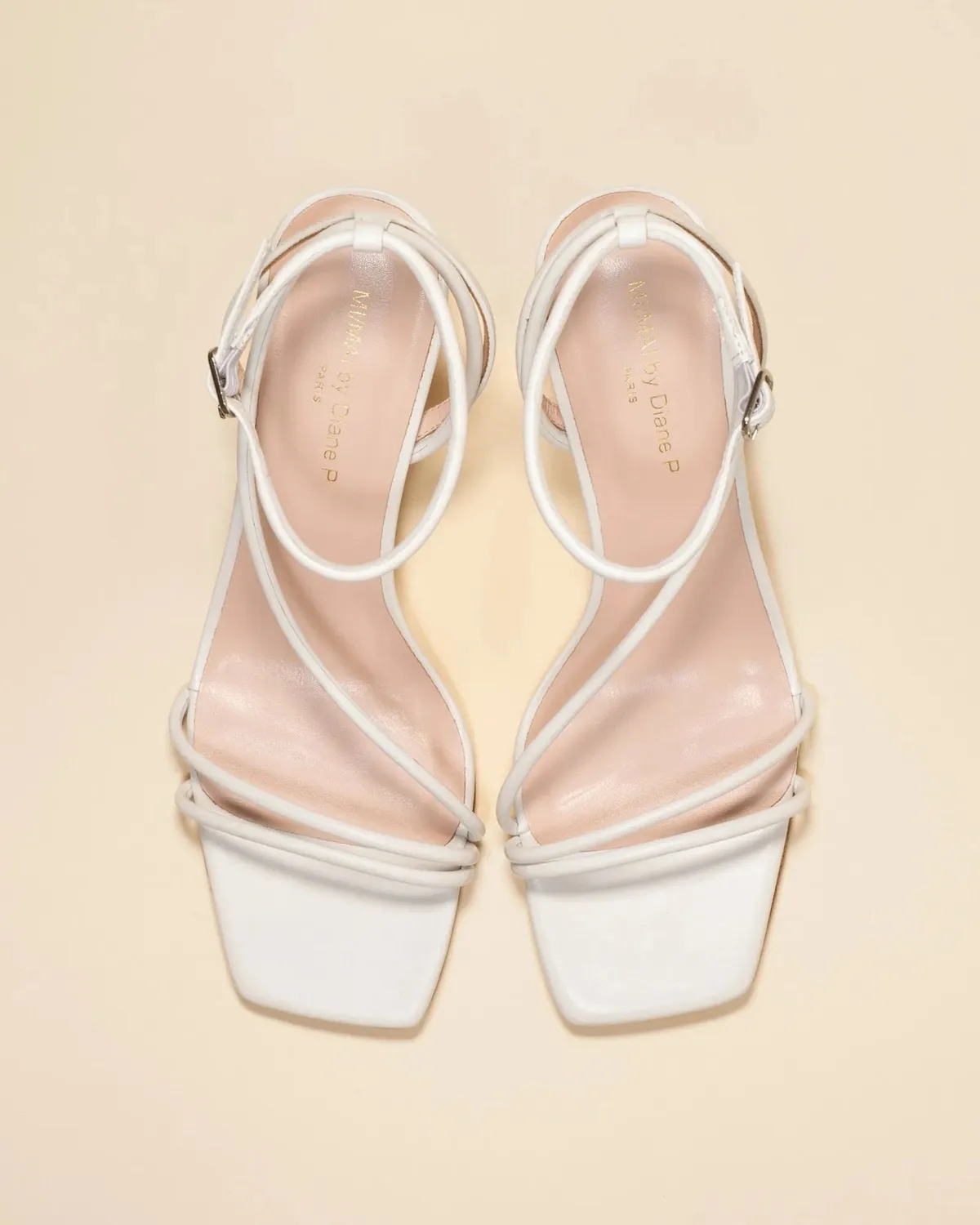 Mi/Mai Bondi White sandale talon blanc cérémonie