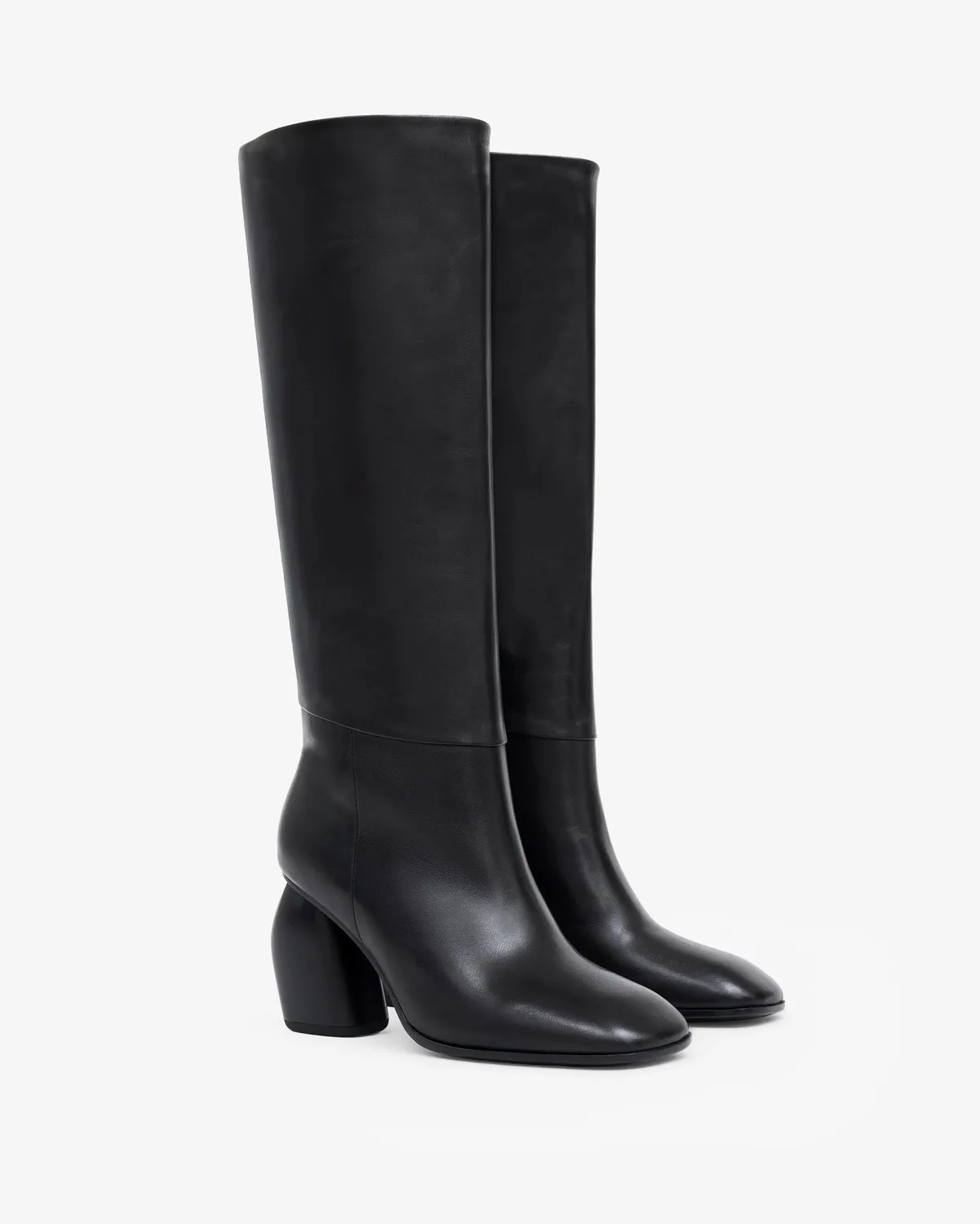 Mi/Mai Galia High Black bottes cuir noir talon 8 cm