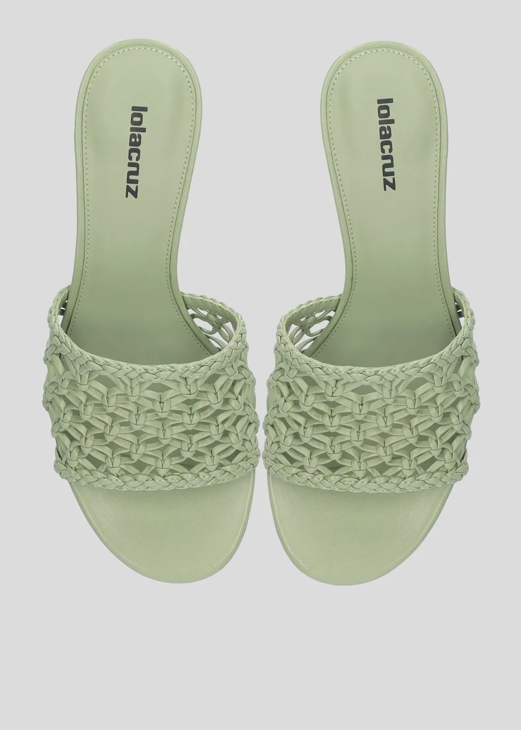 Lola Cruz Gara Mule 55 mules vert aloe talon 5,5 cm