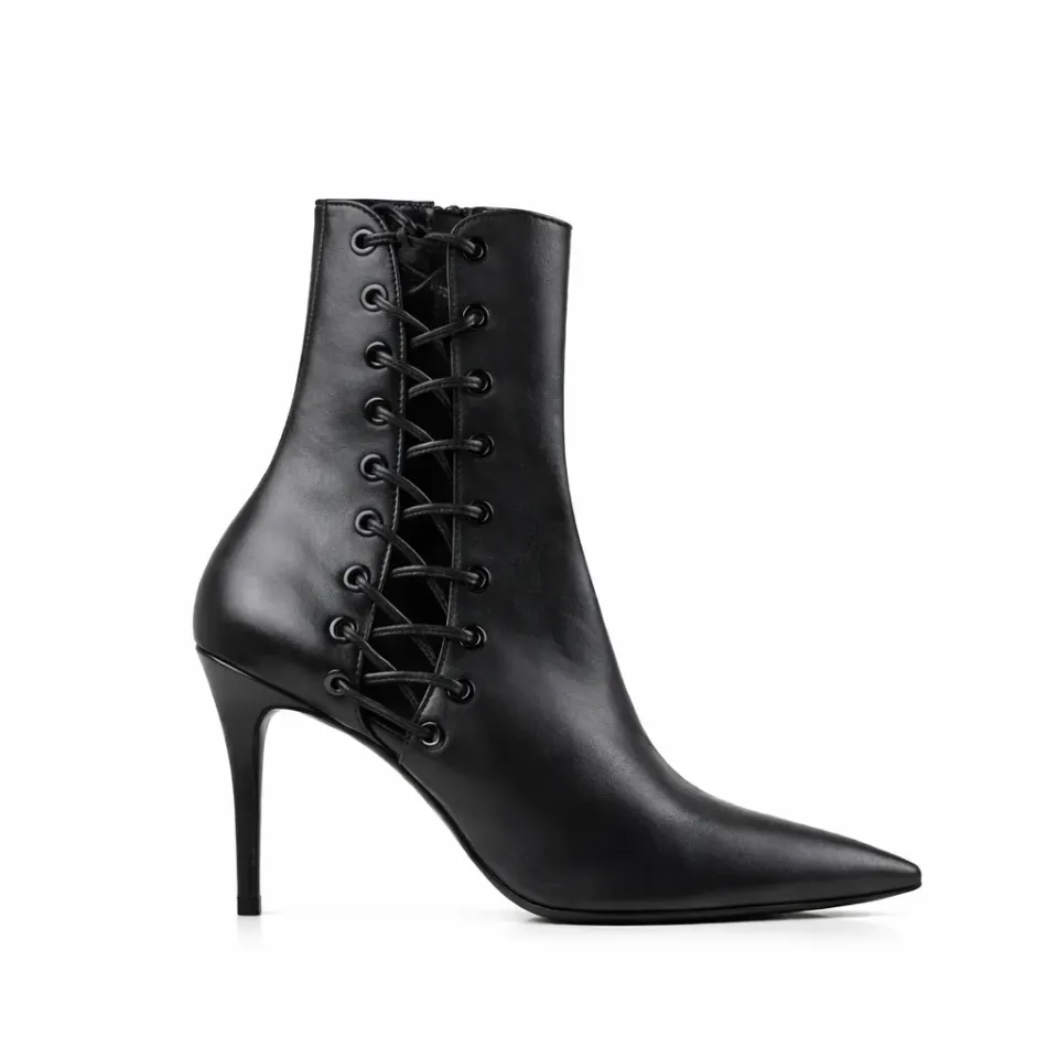 Maison Ernest Lutine 85 bottines noir cuir mat