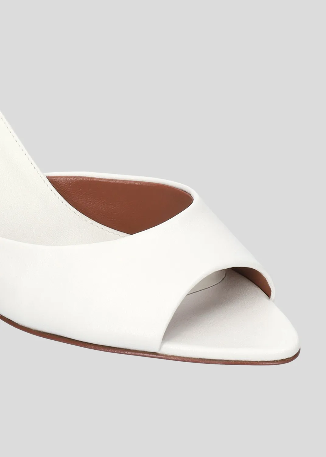 Lola Cruz Amelia 65 mules blanches talon 6,5 cm