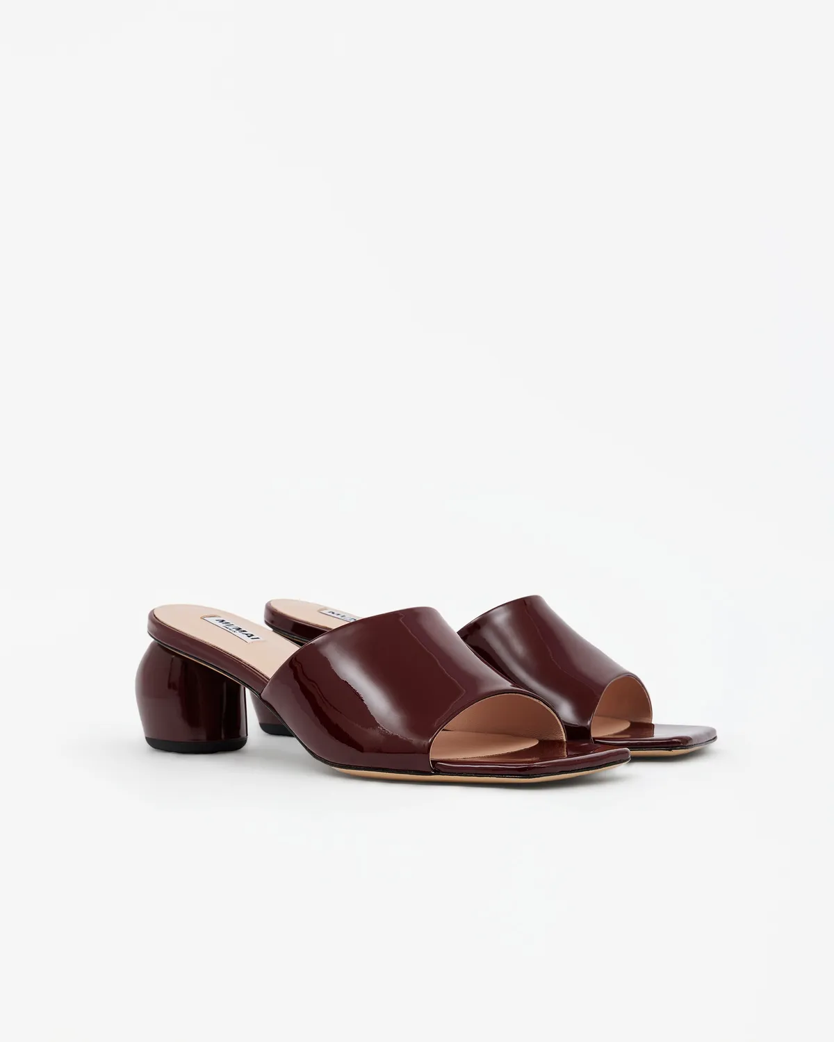 Mi/Mai Gemma Low Burgundy mules verni 5 cm