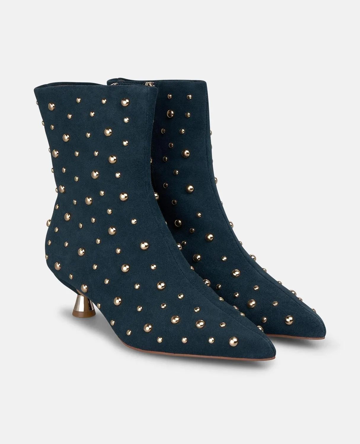Alma en Pena I260374 bottines daim bleu clous talon 4 cm
