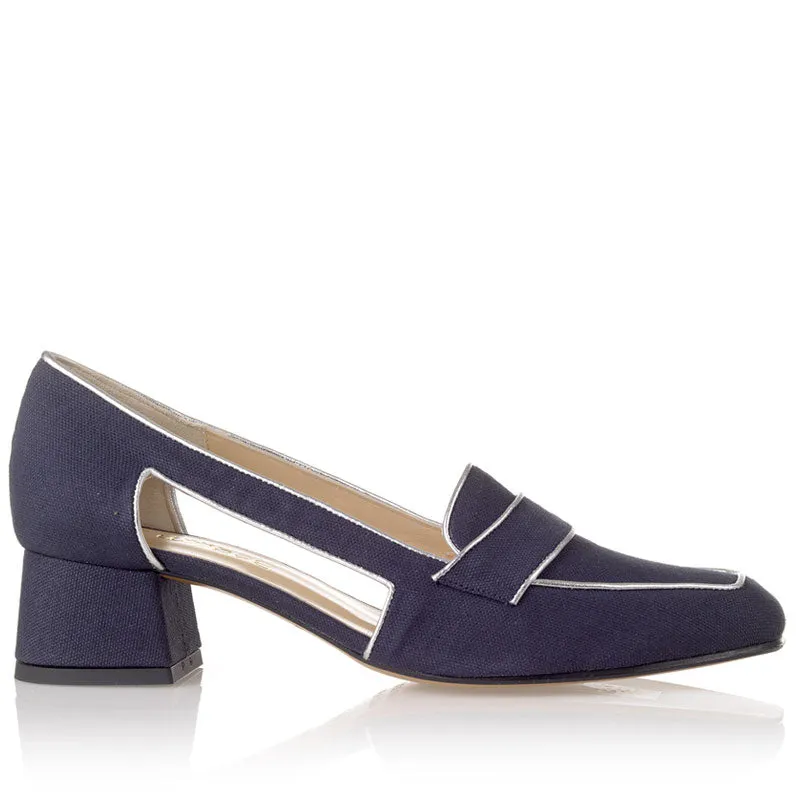 Bégum Paris Milan mocassins toile talon 4cm