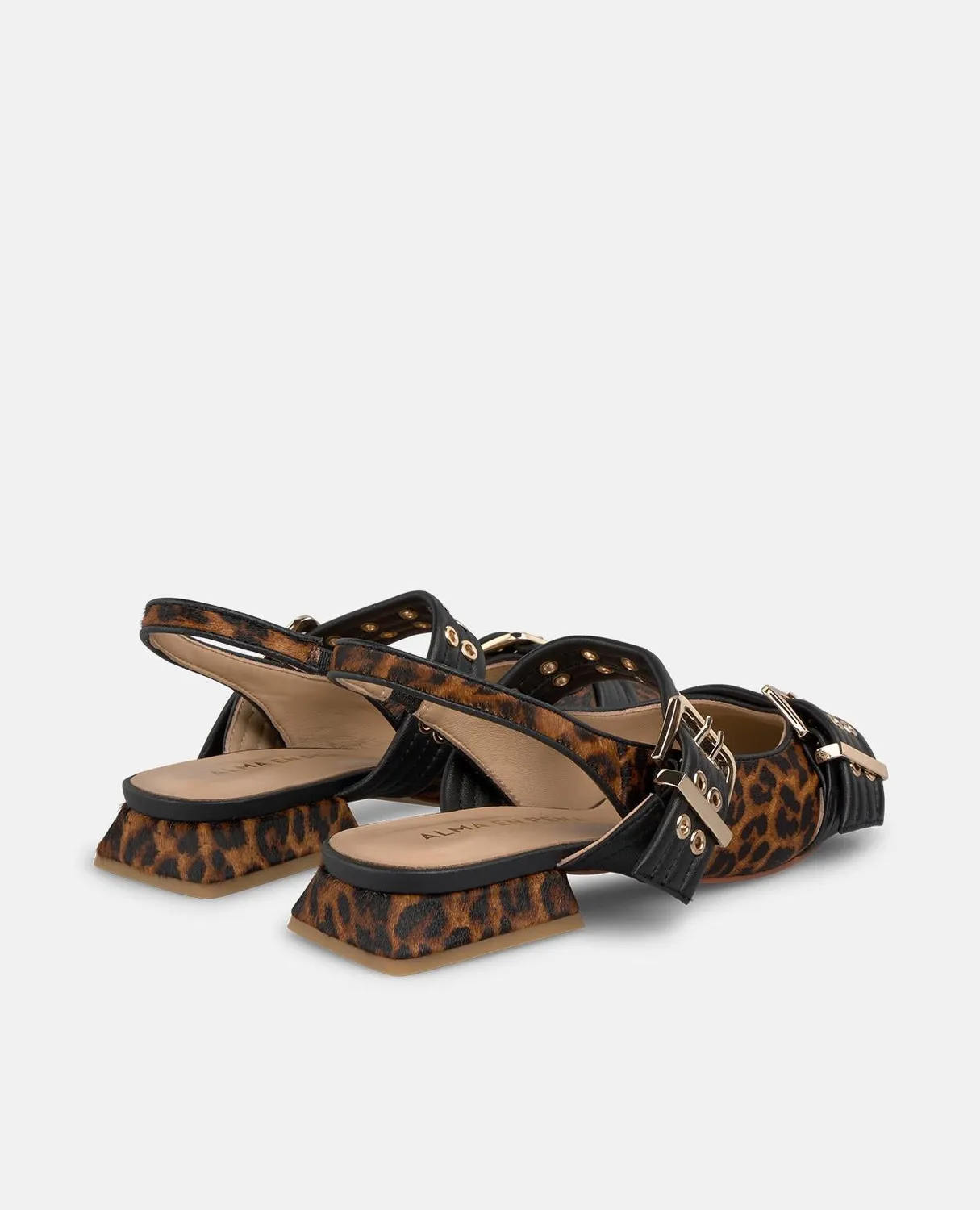 Alma en Pena I250138 mocassins cuir marron 2 cm léopard