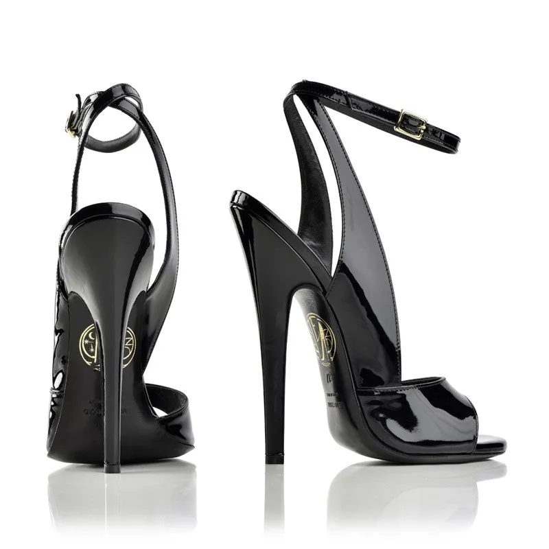Maison Ernest Flavien 140 sandale noir cuir vernis