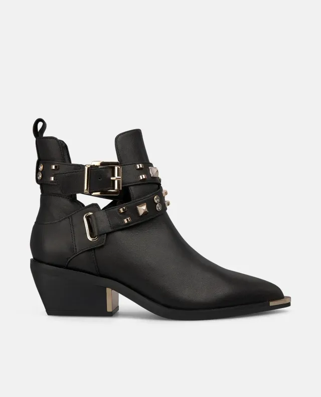 Alma en Pena I250913 bottines cuir noir à clous