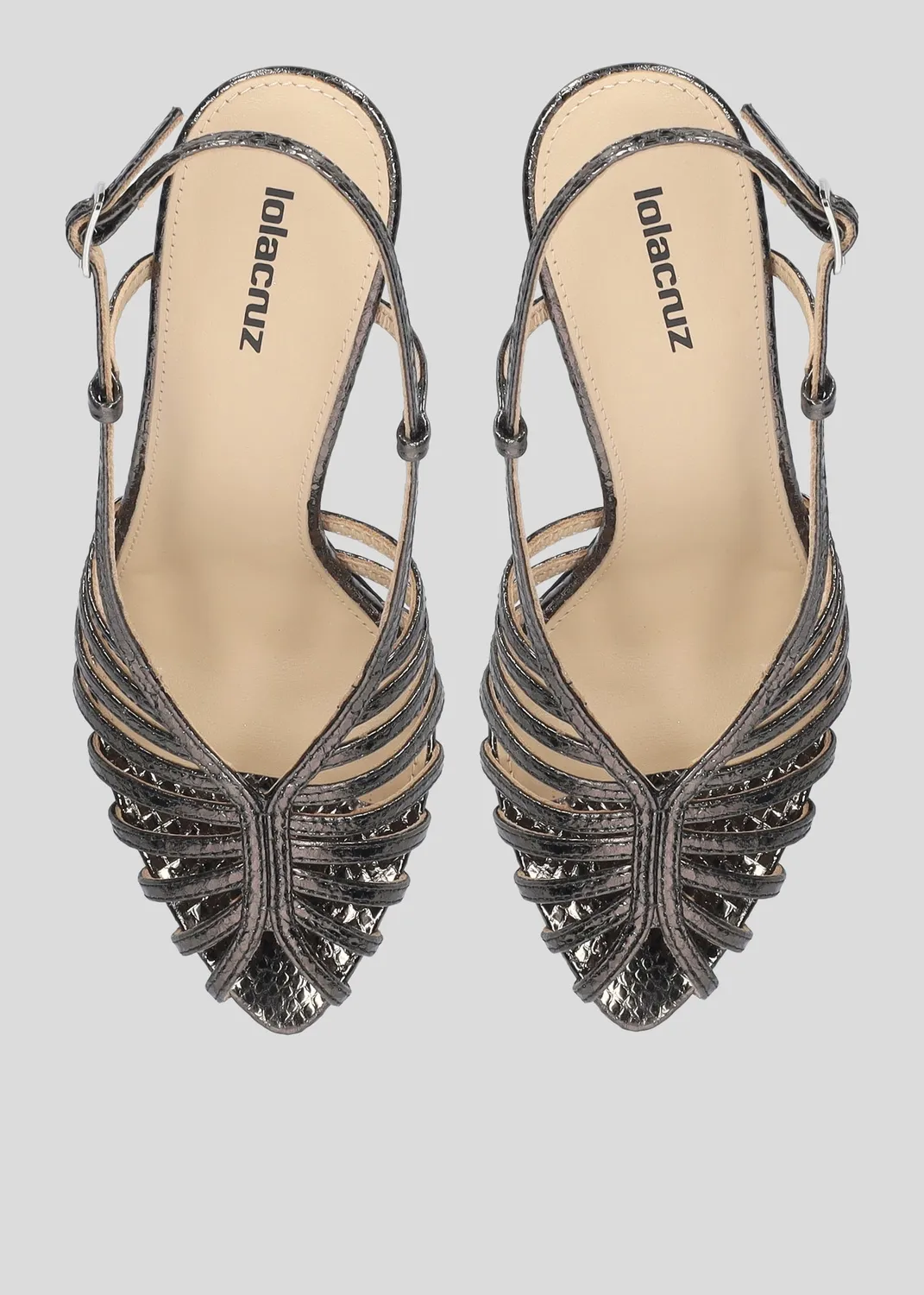 Lola Cruz Agata 95 sandales gris plomb talon 9,5 cm
