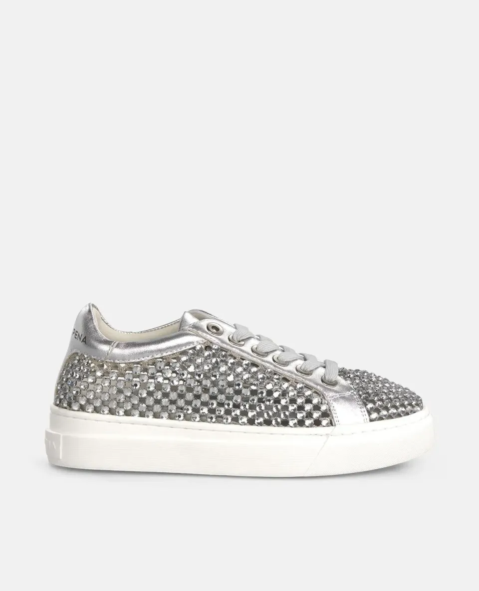 Alma en Pena V260460 sneakers argent plateforme 3,5 cm