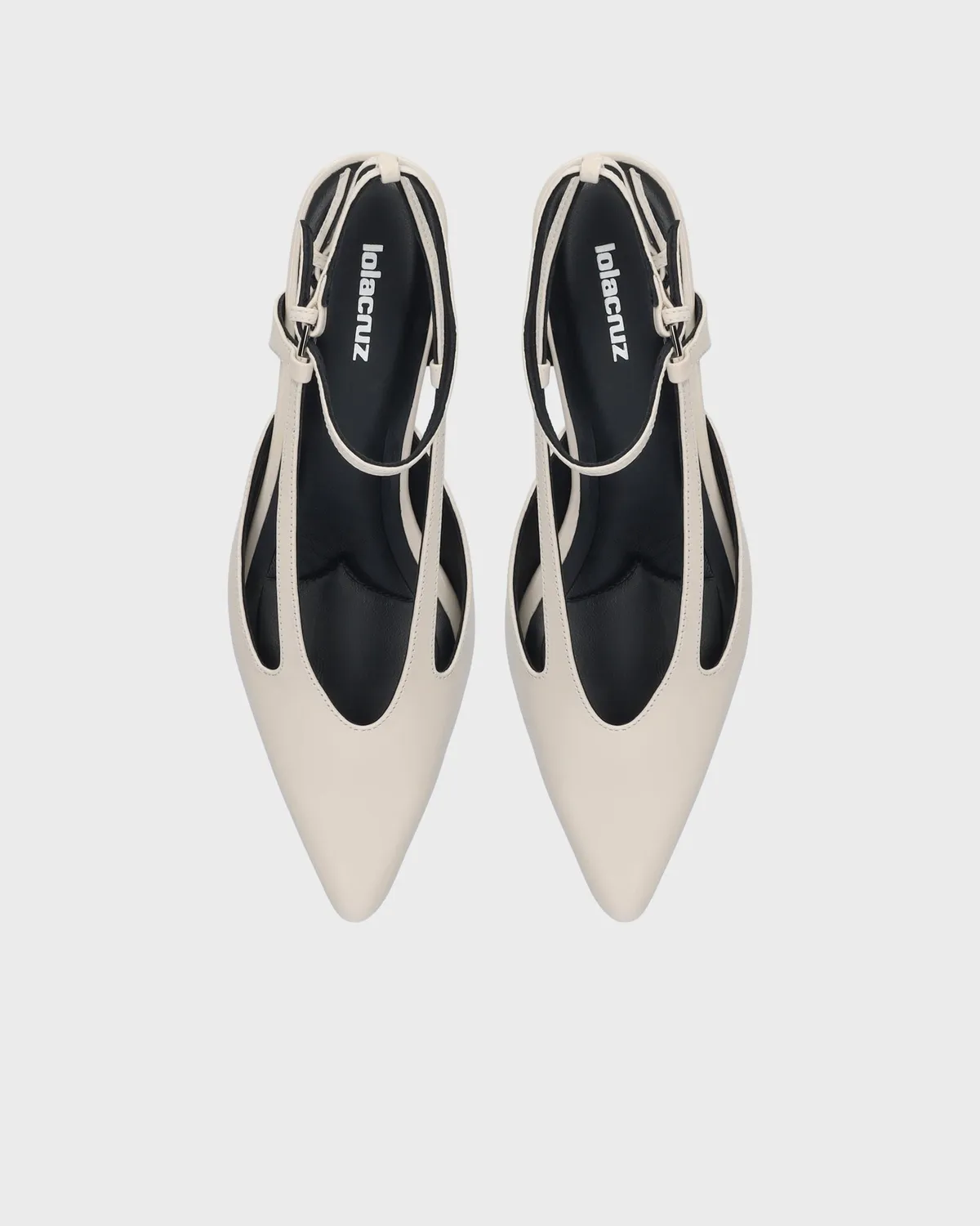 Lola Cruz Letizia Pumps 55 escarpins écru talon 5,5 cm