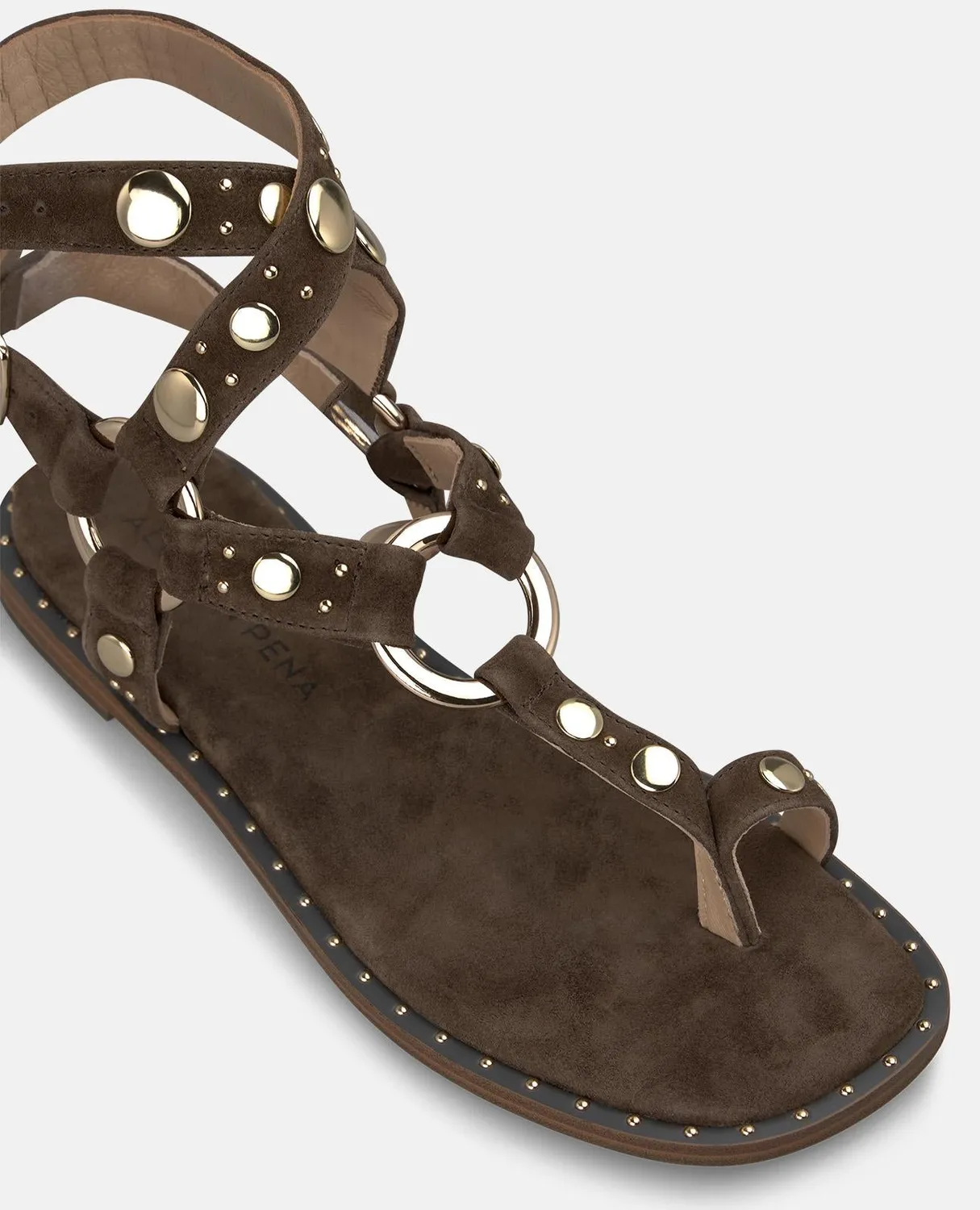 Alma en Pena V268211 sandale plate cuir coffee
