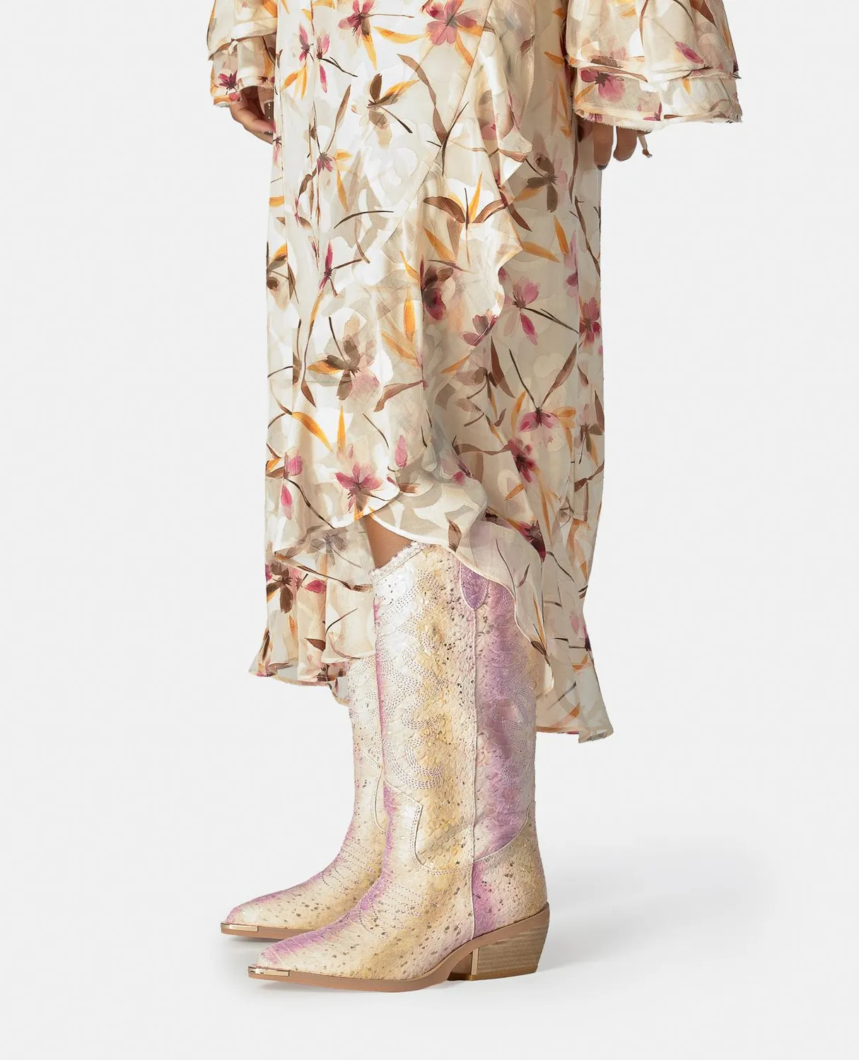 Alma en Pena V260254 bottes cowboy rose cuir