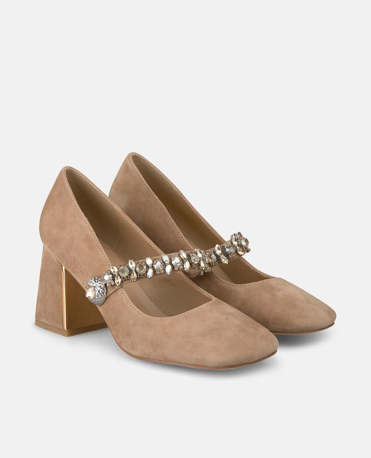 Alma en Pena I250303 escarpins camel strass talon 7 cm