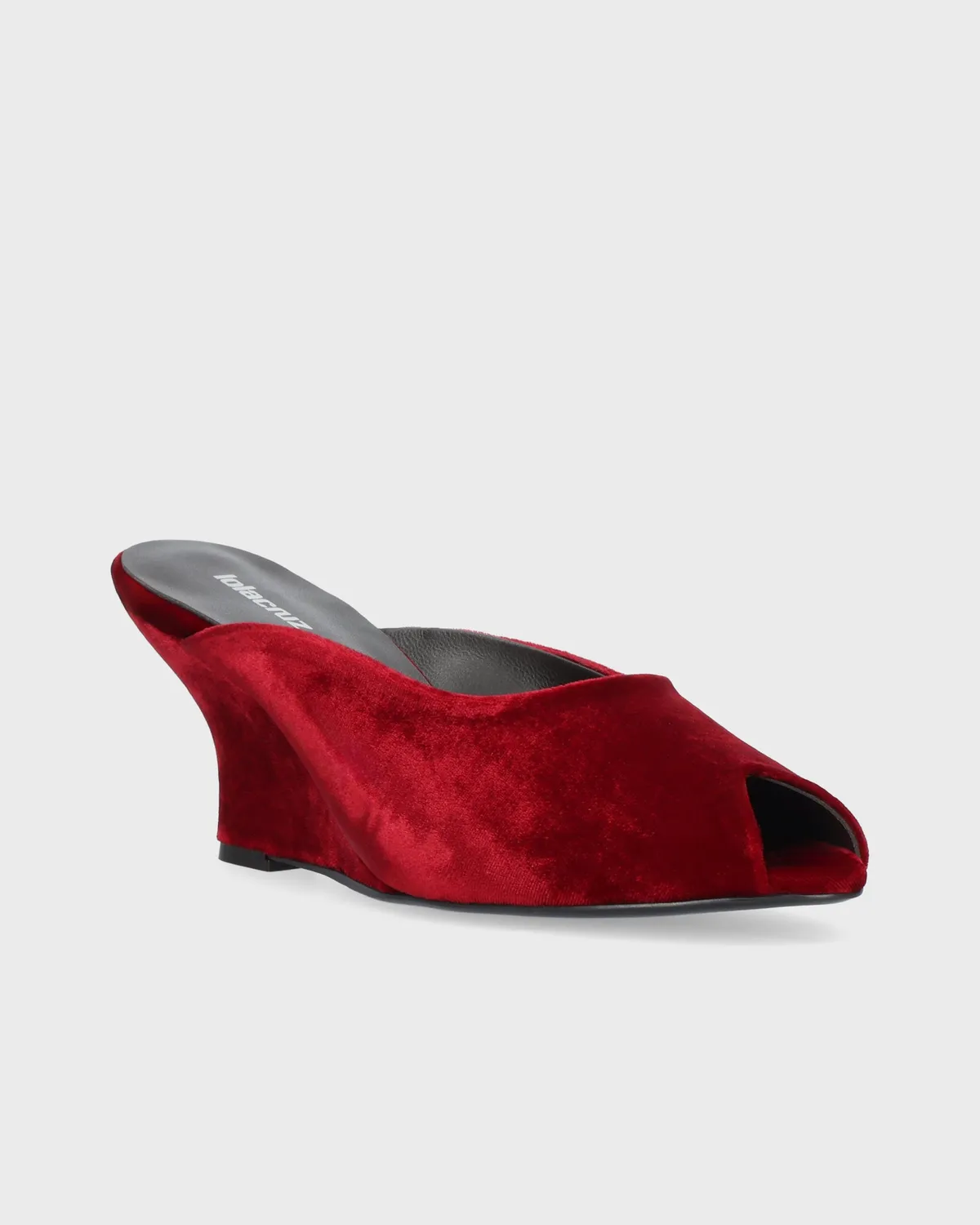 Lola Cruz Isabella 75 mules compensées rouges 7,5 cm
