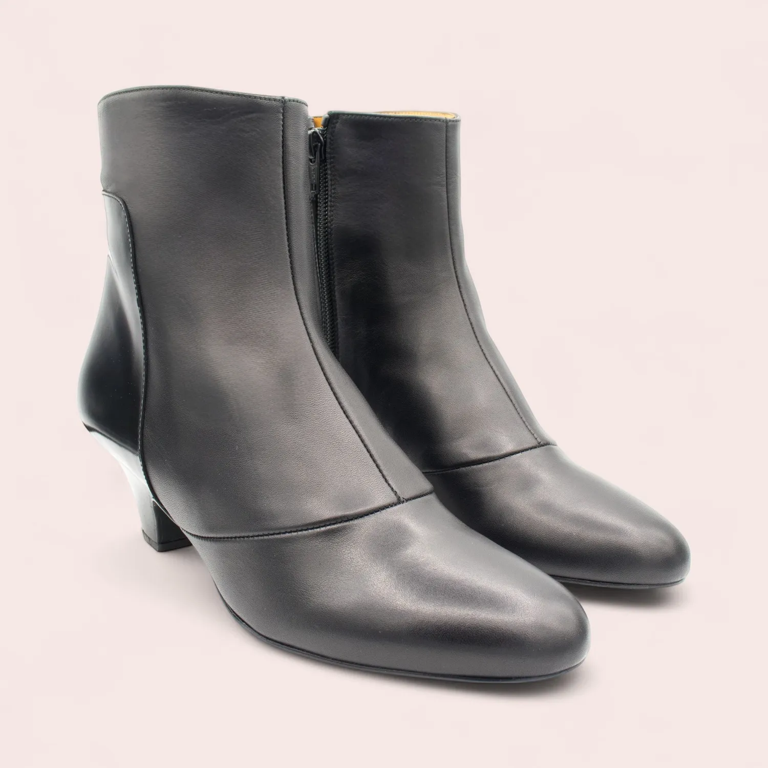 Karine Arabian Purdey bottine cuir noir talon 50mm