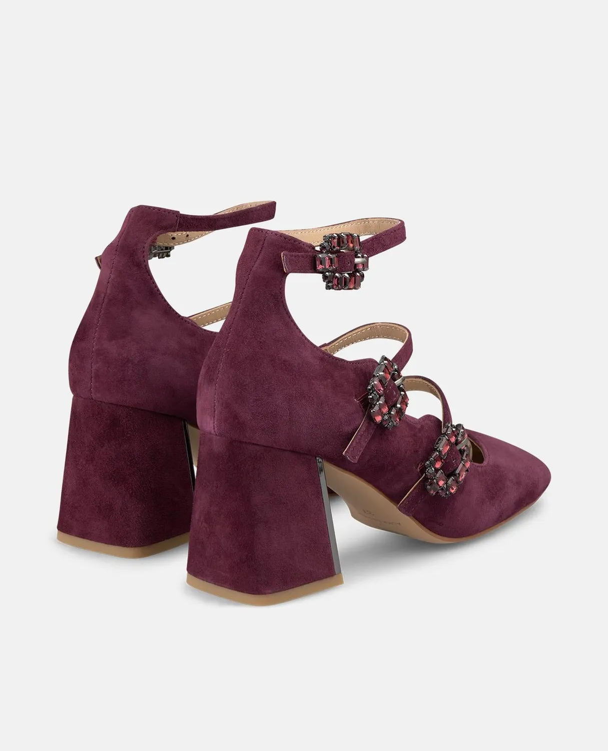 Alma en Pena I250301 escarpins suède bordeaux talon 7 cm